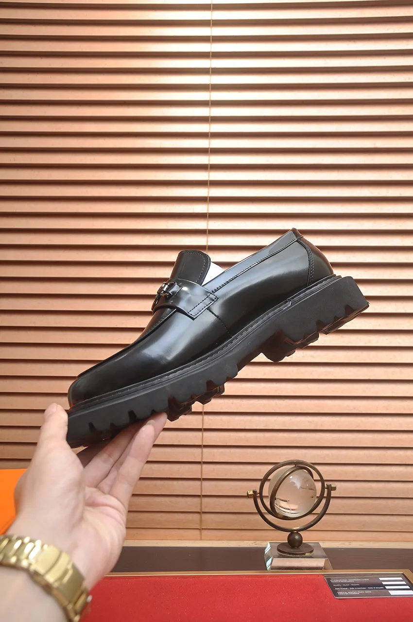 Men's men's shoes 💰720💶【[Hermes HERMES】】(High-end Niuli) New 🍀 HERMES - top version of classic casual leather shoes! Made of imported original cowhide, the inner top layer is comfortable cowhide lining! Original wear-resistant rubber foam outsole! High quality products! Code number 38-45 (45 customized)